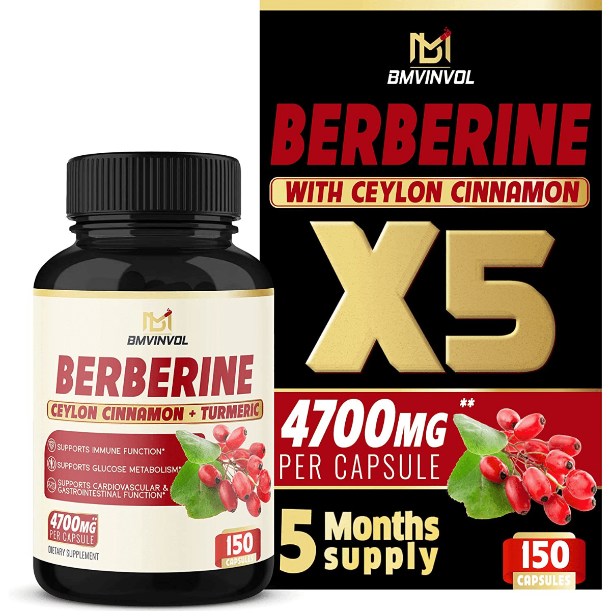 BMVINVOL Berberina 4700 mg - 150 Cápsulas - Haz Tu Pedido