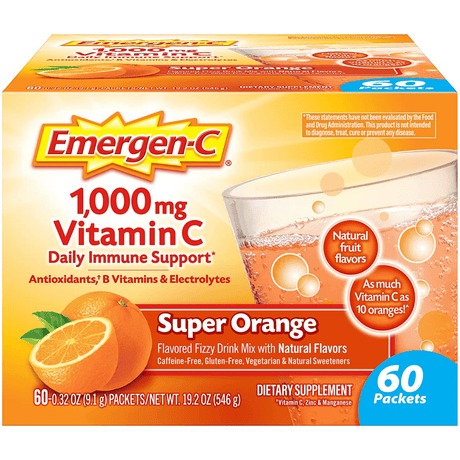 Emergen-C Vitamin C 1000 mg - Naranja - 60 Paquetes - Haz Tu Pedido