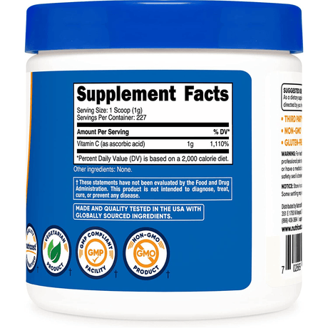 Nutricost Vitamina C - Sin Sabor - Haz Tu Pedido