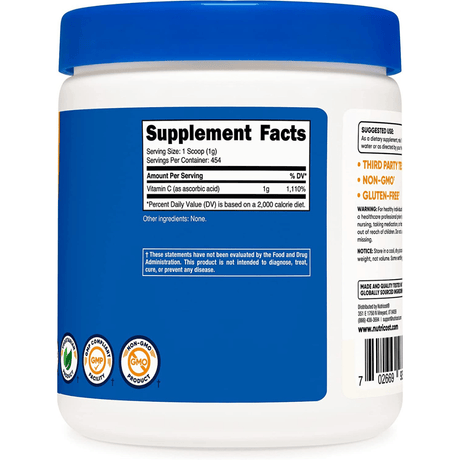 Nutricost Vitamina C - Sin Sabor - Haz Tu Pedido