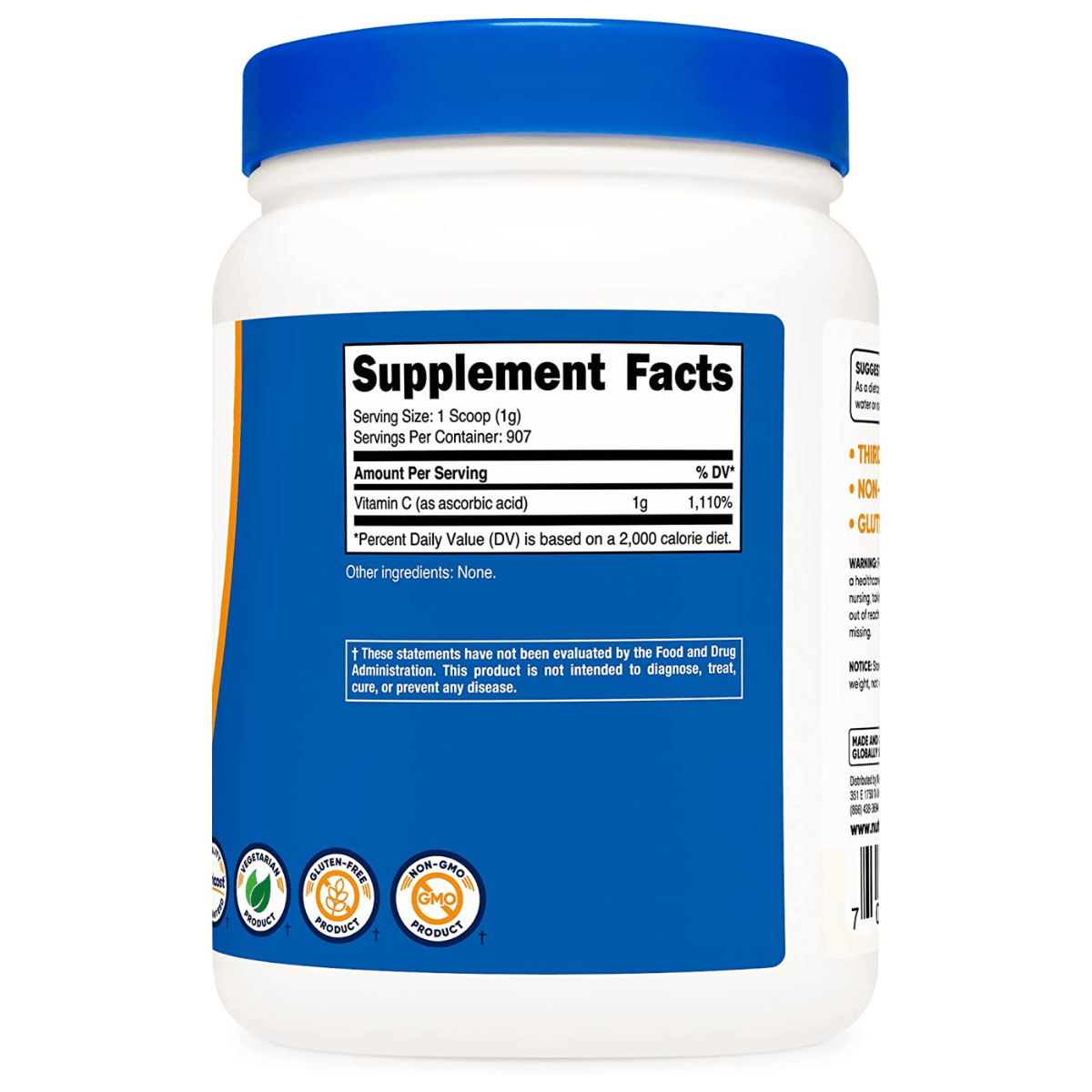 Nutricost Vitamina C - Sin Sabor - Haz Tu Pedido