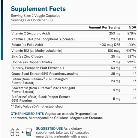 Physicians Choice Areds 2 Eye Vitamins - 60 Cápsulas Vegetales - Haz Tu Pedido