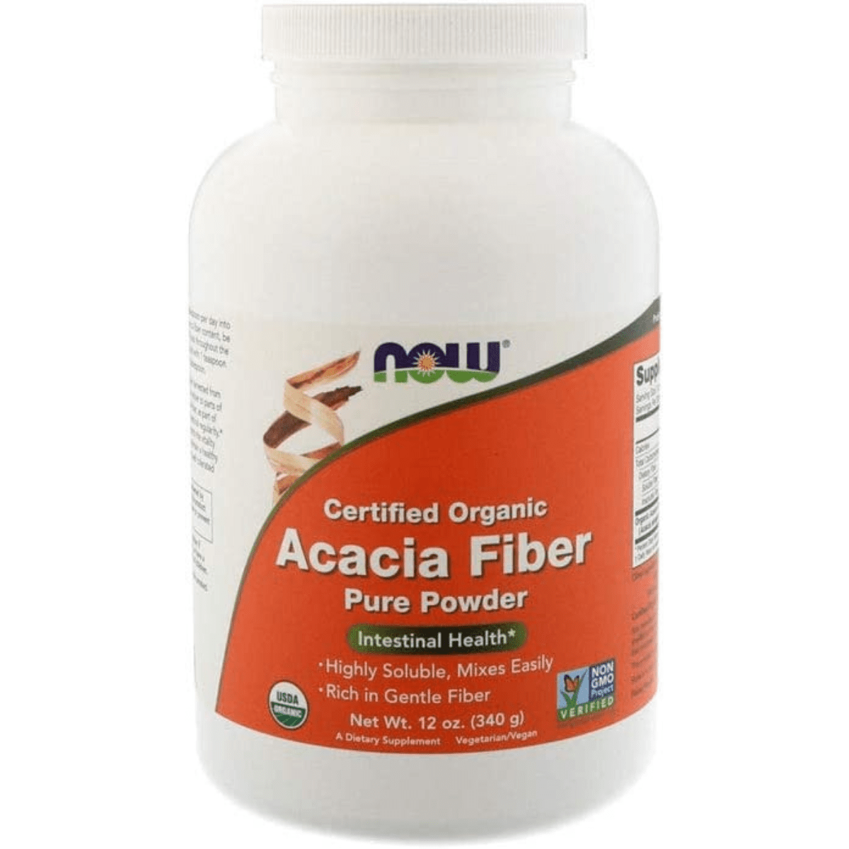 NOW Foods Acacia Fiber Organic Powder - 340 g - Haz Tu Pedido