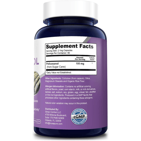 NusaPure Policosanol 100 mg - 180 Cápsulas Vegetales - Haz Tu Pedido