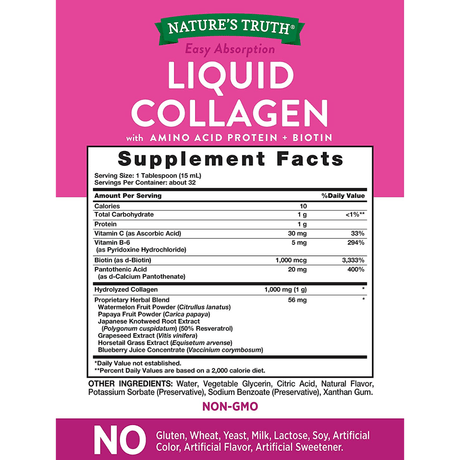 Natures Truth Liquid Collagen - Bayas - 473 ml - Haz Tu Pedido