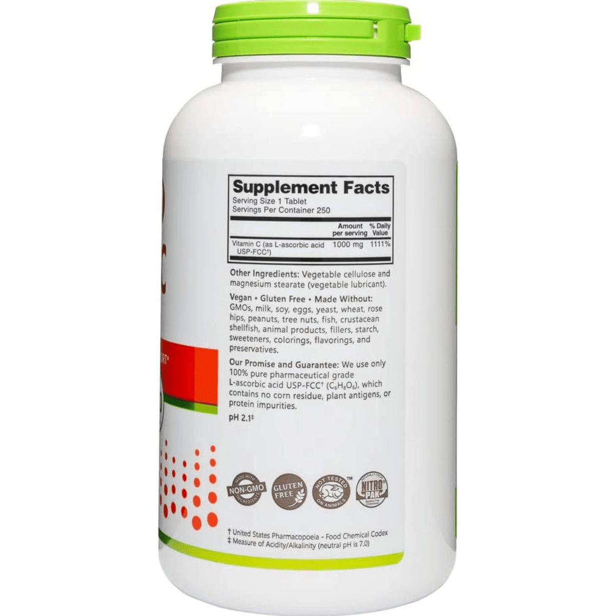 NutriBiotic Vitamin C 1000 Mg - 250 Tabletas - Haz Tu Pedido