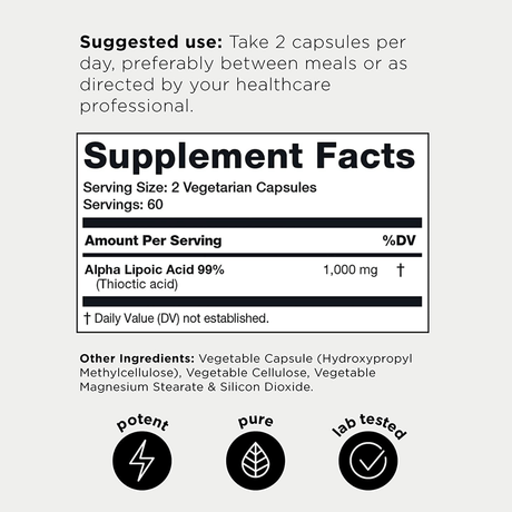 Toniiq Alpha Lipoic Acid - 120 Cápsulas - Haz Tu Pedido