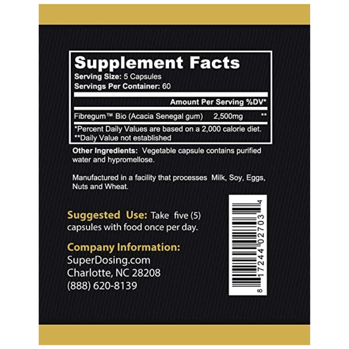 SuperDosing Acacia Fiber - 300 Cápsulas - Haz Tu Pedido