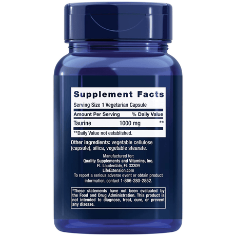 Life Extension Taurine 1000 mg - 90 Cápsulas Vegetarianas - Haz Tu Pedido