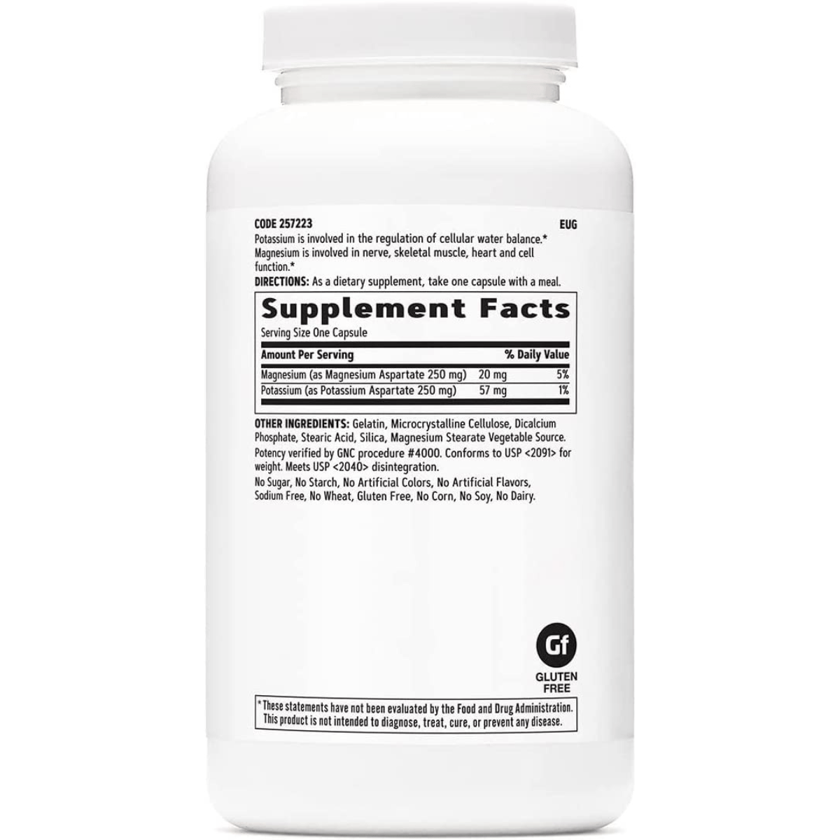 GNC Potassium & Magnesium Aspartate - 240 Cápsulas - Haz Tu Pedido