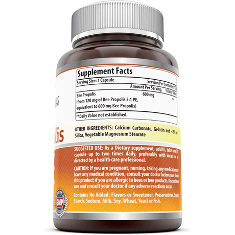Amazing Nutrition Bee Propolis  600 mg - 120 Cápsulas - Haz Tu Pedido