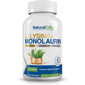 Natural Cure Labs L-Lysine + Monolaurin 600 mg - 100 Cápsulas Vegetarianas - Haz Tu Pedido