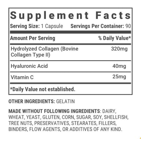 Colágeno con Vitamina C y Ácido Hialurónico - 90 Cápsulas - Haz Tu Pedido