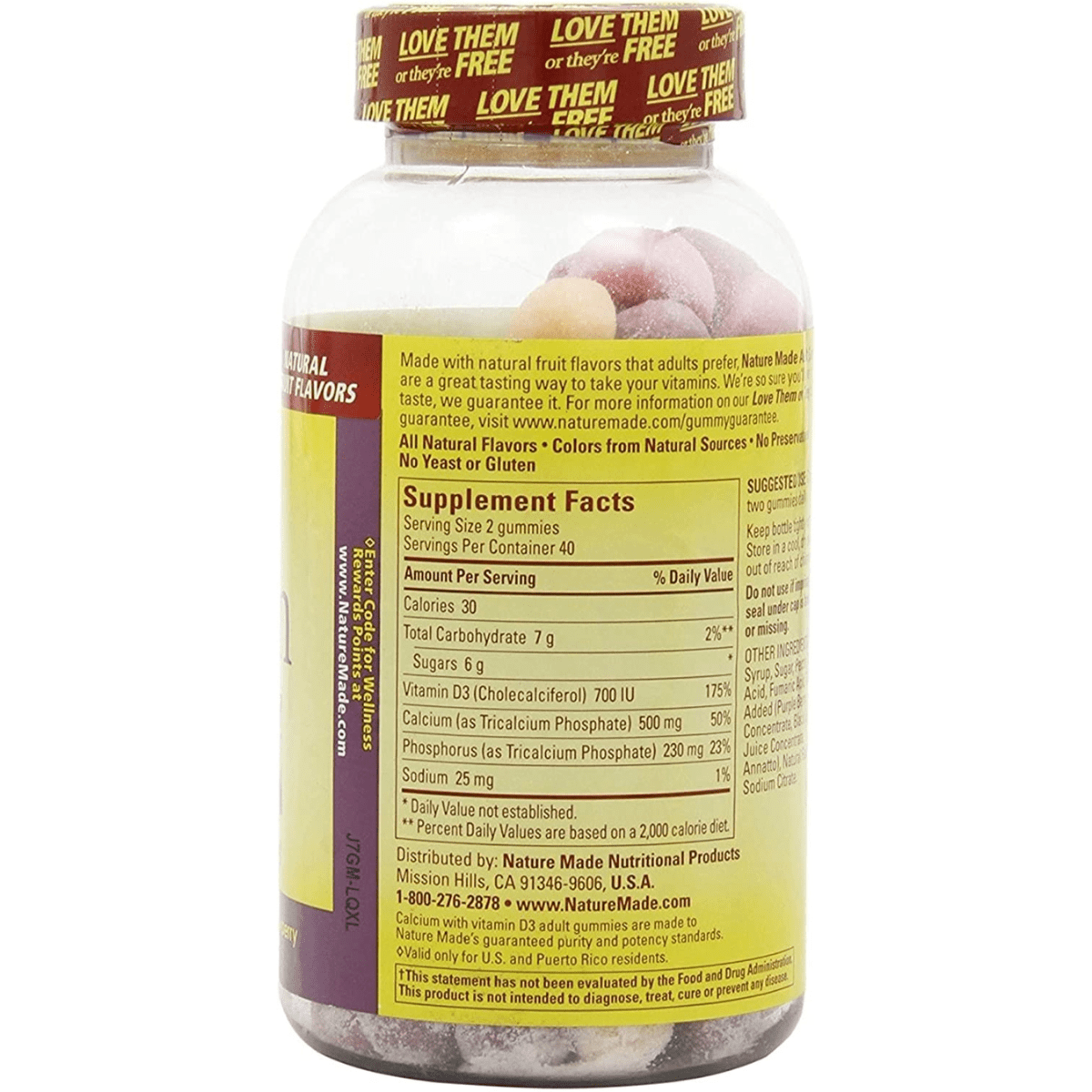 Nature Made Calcium - Cereza, Naranja y Fresa - 80 Gomitas - Haz Tu Pedido