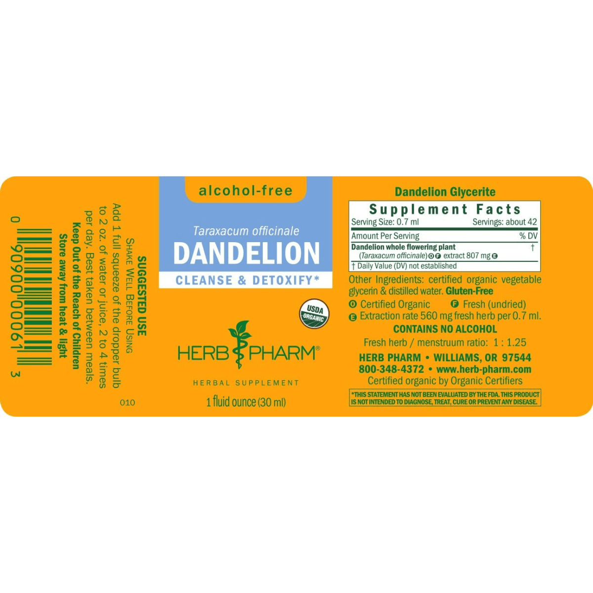 Herb Pharm Dandelion Liquid Extract - Haz Tu Pedido