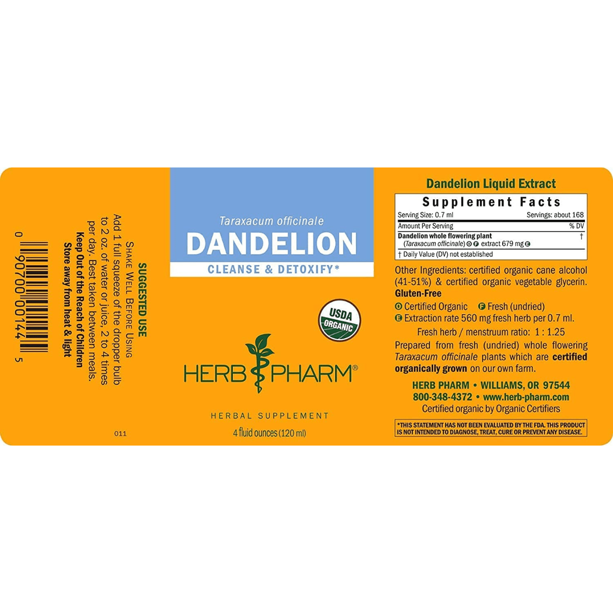 Herb Pharm Dandelion Liquid Extract - Haz Tu Pedido