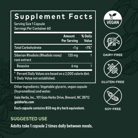 Gaia Herbs Rhodiola Rosea - Haz Tu Pedido