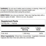 Solaray Folic Acid 1360 mcg - 100 Cápsulas Veganas - Haz Tu Pedido