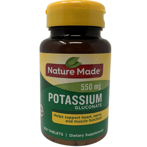 Nature Made Potassium Gluconate 550 mg - 100 Tabletas - Haz Tu Pedido