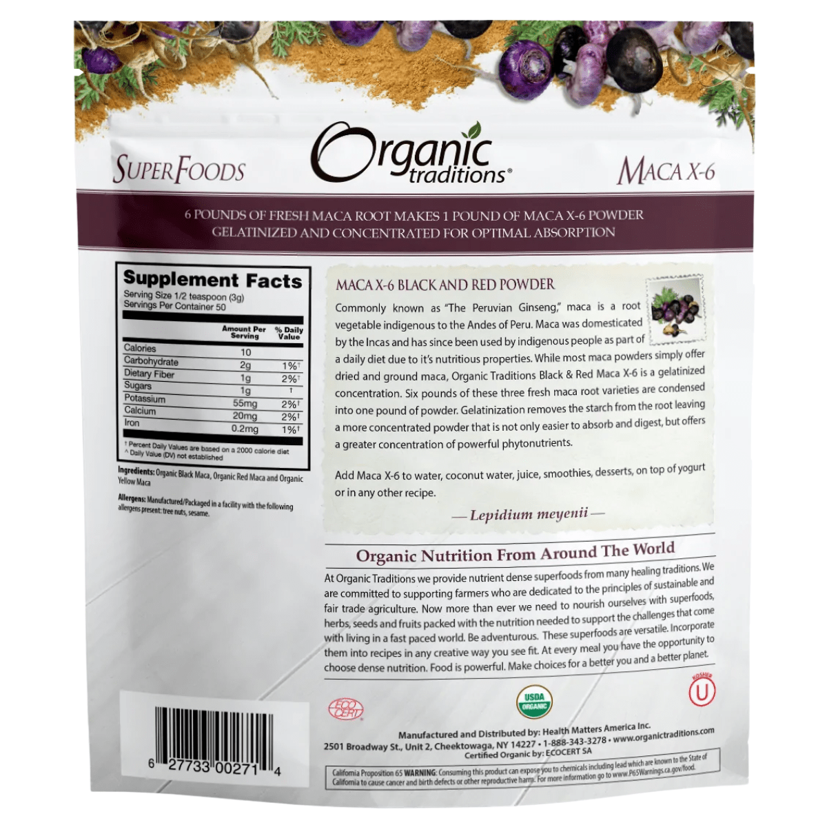 Organic Traditions Maca X-6 - 150 g - Haz Tu Pedido