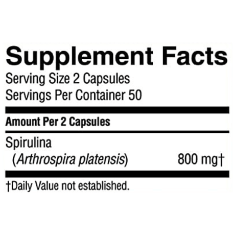 Nature's Sunshine Spiruline - 100 Cápsulas - Haz Tu Pedido