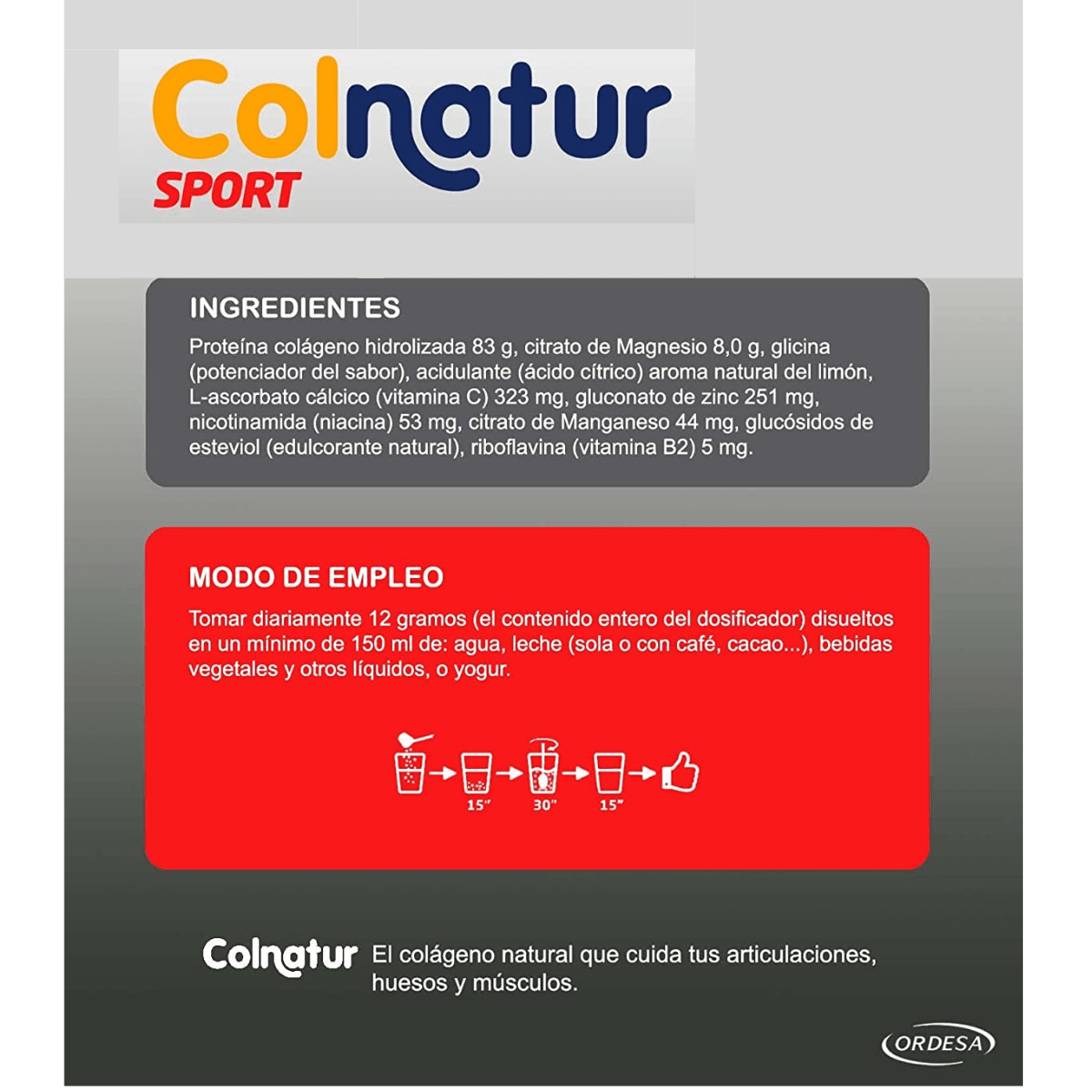 COLNATUR Sport Hydrolyzed Collagen With Magnesium, Manganeso, Zinc And Vitamins - 351 g - Haz Tu Pedido