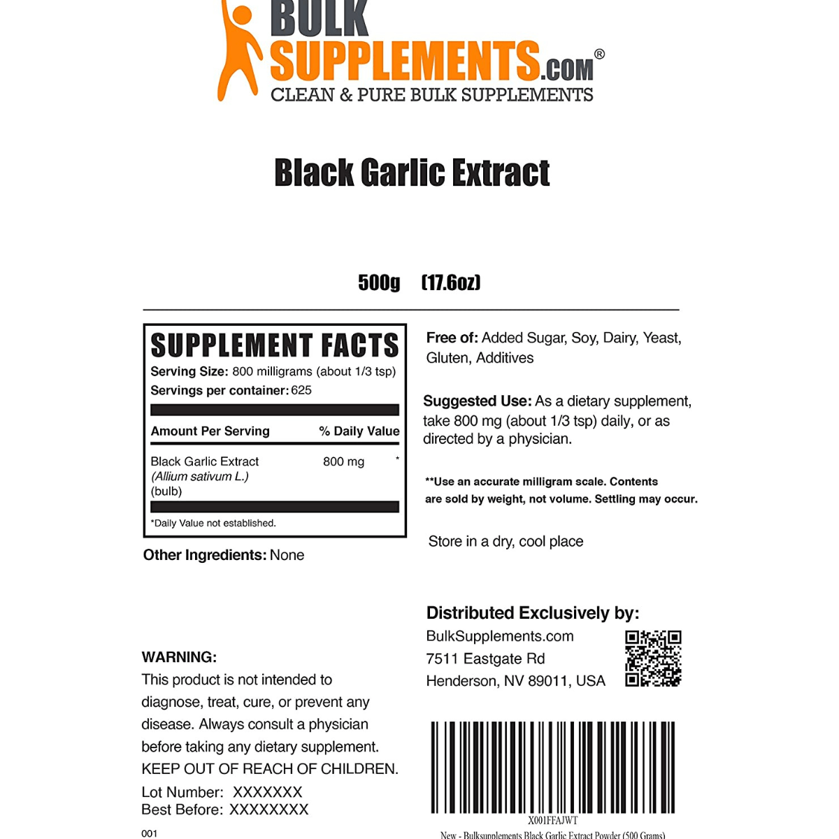 BulkSupplements Black Garlic Extract - Haz Tu Pedido