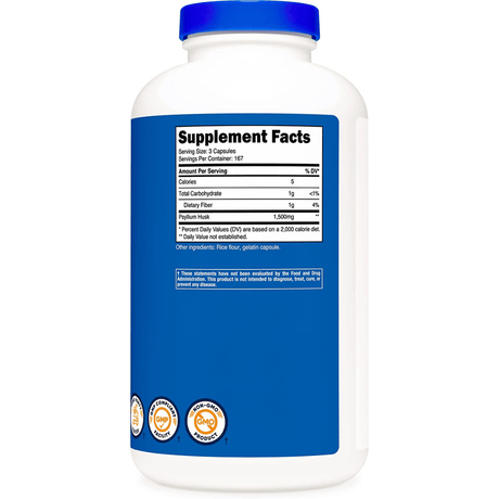 Nutricost Psyllium Husk 1500 mg - 500 Cápsulas - Haz Tu Pedido