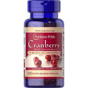Puritans Pride Triple Strength Cranberry Fruit Concentrate - 100 Cápsulas Blandas - Haz Tu Pedido
