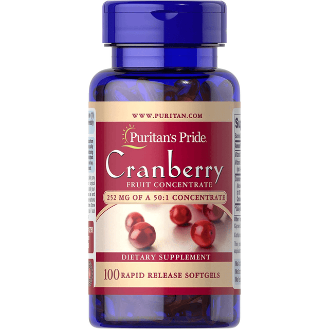 Puritans Pride Triple Strength Cranberry Fruit Concentrate - 100 Cápsulas Blandas - Haz Tu Pedido