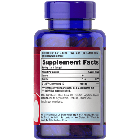 Puritans Pride Q-SORB - CO Q-10 - 400 mg - Haz Tu Pedido