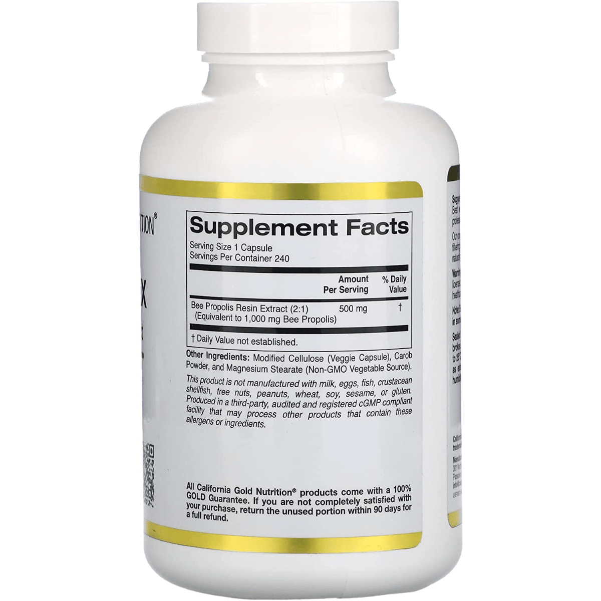California Gold Nutrition Bee Propolis 2X Concentrated Extract - 240 Cápsulas Vegetales - Haz Tu Pedido