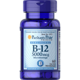 Puritans Pride Vitamin B-12 - 5000 mcg - 60 Micro Pastillas - Haz Tu Pedido