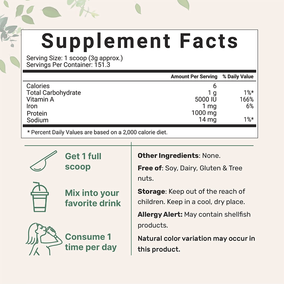 Micro Ingredients Organic Spirulina - 454 g - Haz Tu Pedido