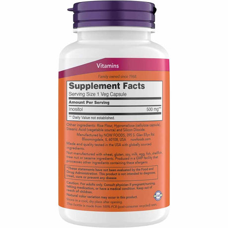 Inositol 500 mg - 200 Cáps vegetales - Haz Tu Pedido