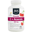 Frasco de suplemento 365 Whole Foods Market Vitamina C + Acerola 90 tabletas