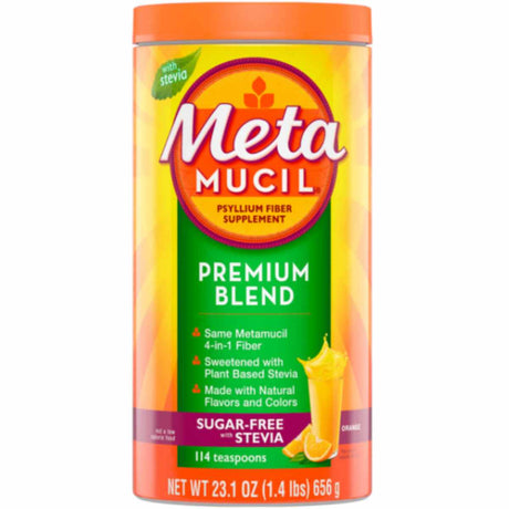 Metamucil Mezcla Premium Sin azúcar con Stevia - Naranja - Haz Tu Pedido