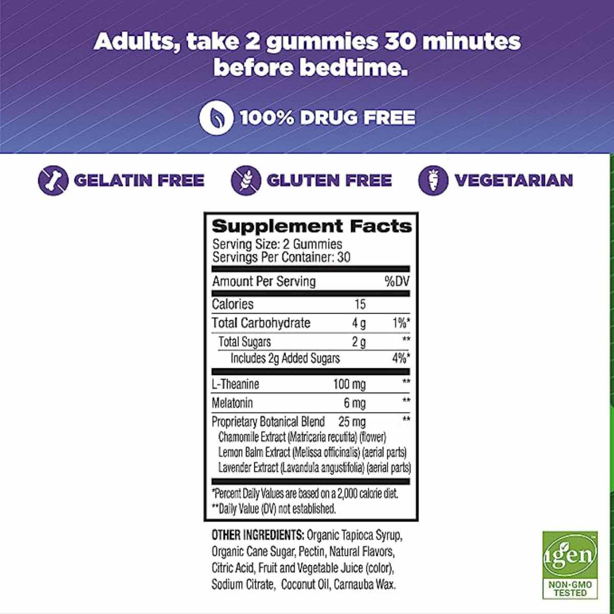 Melatonina + L-theanine - Fresa - 60 Gomitas - Haz Tu Pedido
