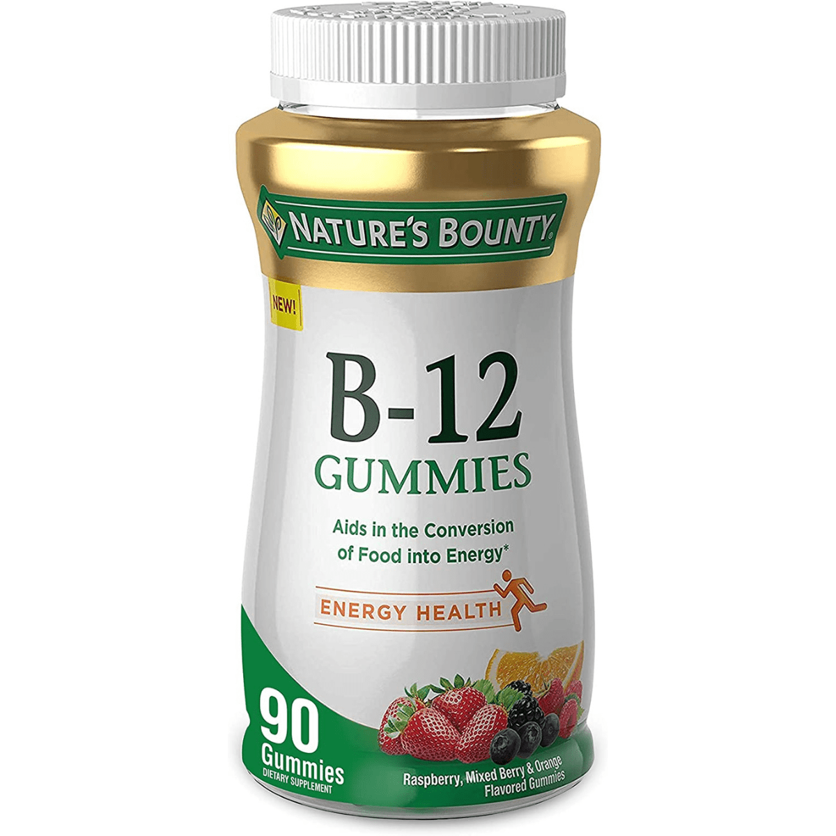 Nature’s Bounty Vitamin B12 - Frambuesa, Bayas Mixtas Y Naranja - 90 Gomitas - Haz Tu Pedido