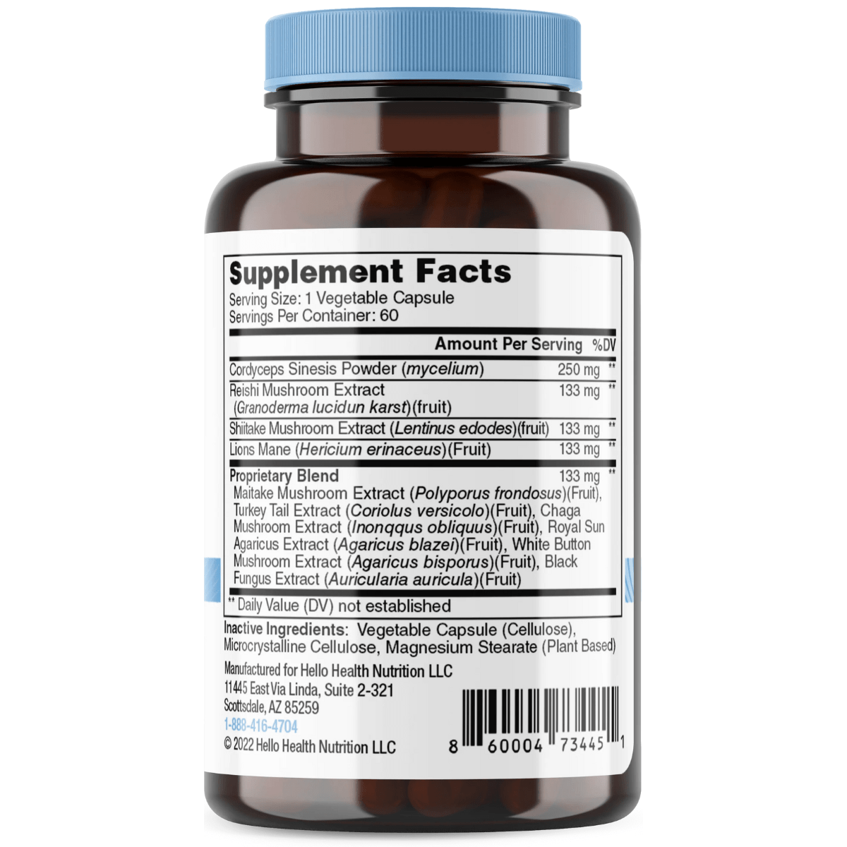 HelloHealth Brain Mushroom Complex - 60 Cápsulas Vegetales - Haz Tu Pedido
