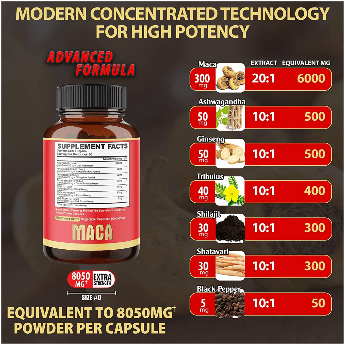 Agobi Maca Made With 7 Natural Ingredients - 90 Cápsulas - Haz Tu Pedido