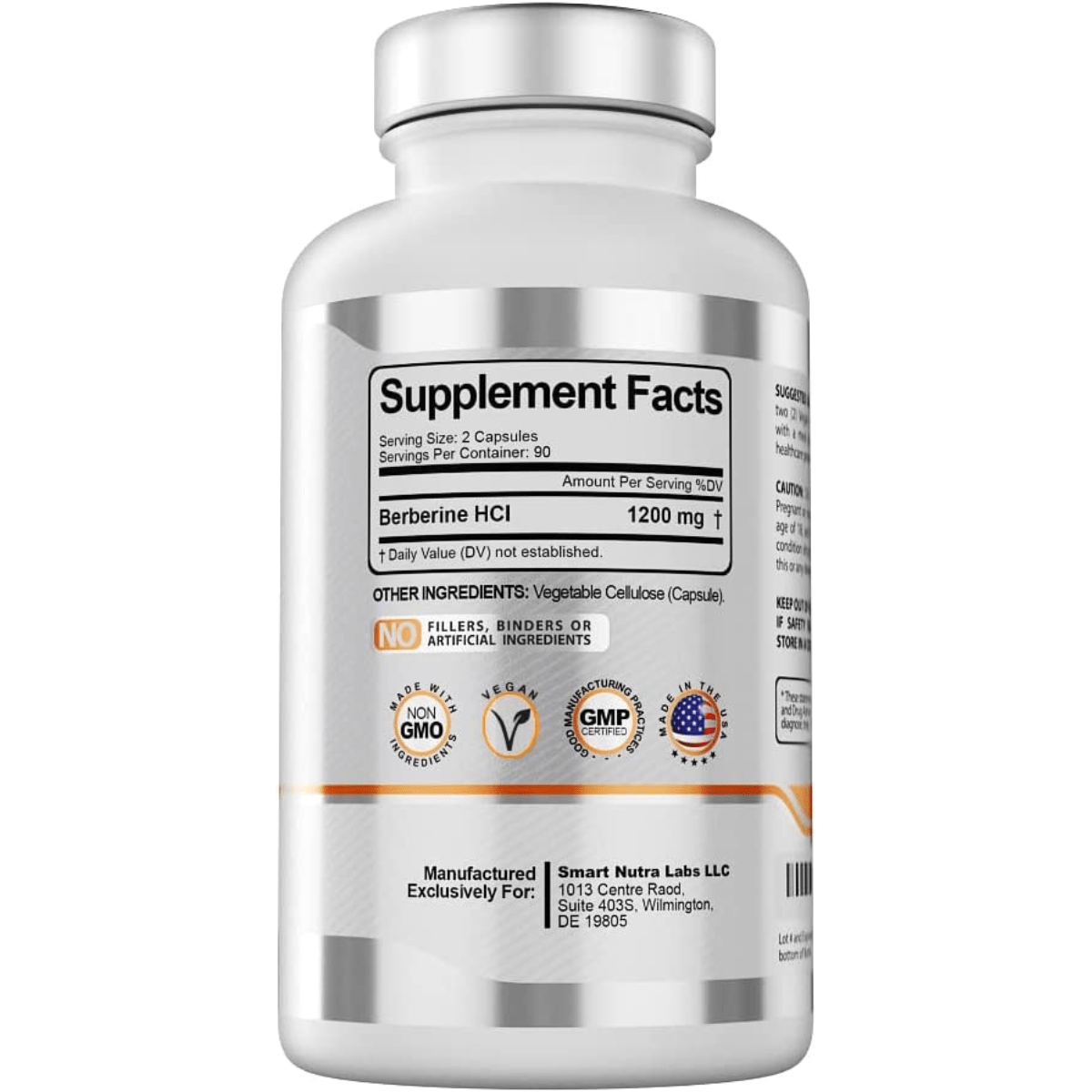SMART NUTRALABS Berberine HCL 1200 mg - 180 Cápsulas Veganas - Haz Tu Pedido