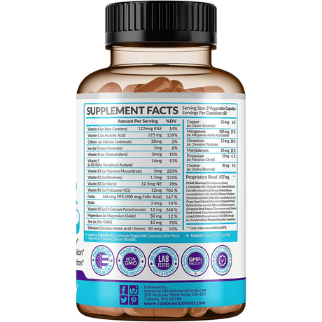 Rainbow Nutrients Nootrópico Avanzado 4 en 1 - 120 Cápsulas - Haz Tu Pedido