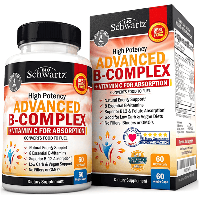 BioSchwartz Advanced B Complex With Vitamin C - 60 Cápsulas Vegetales - Haz Tu Pedido