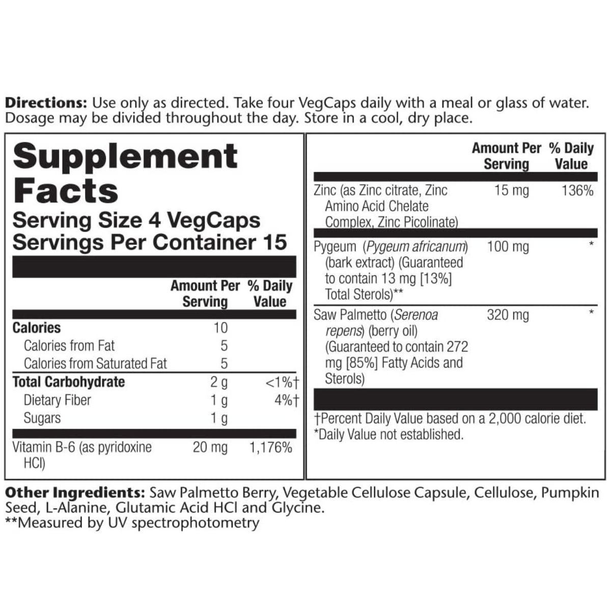 Solaray Saw Palmetto With Pygeum & Zinc - Haz Tu Pedido