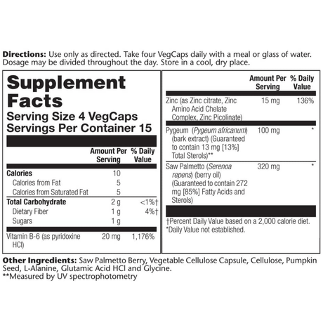 Solaray Saw Palmetto With Pygeum & Zinc - Haz Tu Pedido