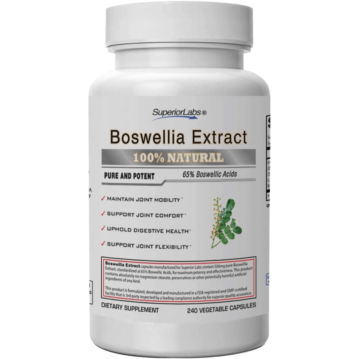 SuperiorLabs Boswellia Extract - 240 Cápsulas Vegetales - Haz Tu Pedido