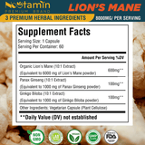 Nootamin Naturals Lions Mane Mushroom - 60 Cápsulas Veganas - Haz Tu Pedido