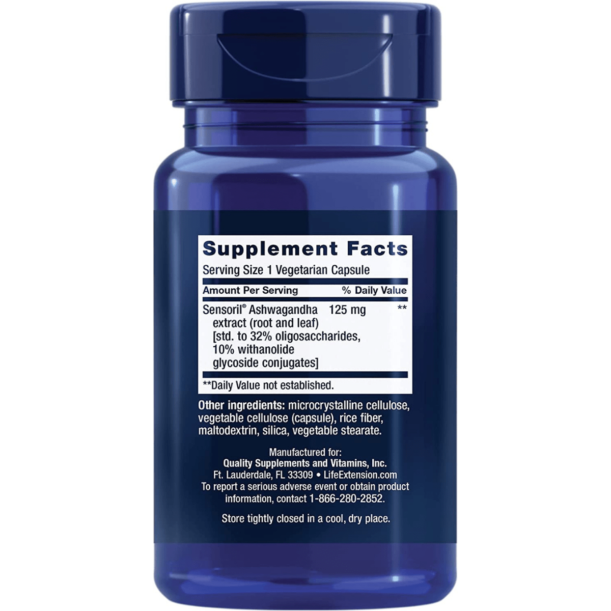 Life Extension Optimized Ashwagandha - 60 Cápsulas Vegetarianas - Haz Tu Pedido