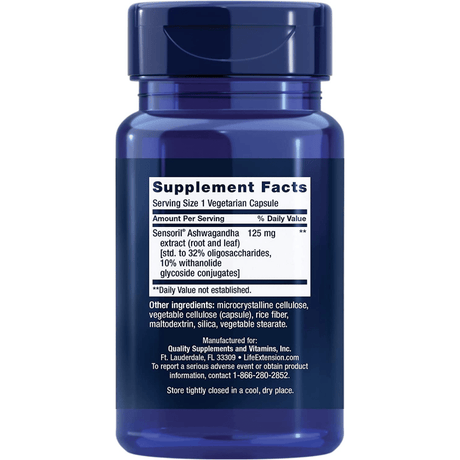 Life Extension Optimized Ashwagandha - 60 Cápsulas Vegetarianas - Haz Tu Pedido